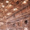 scaffolding inside large building